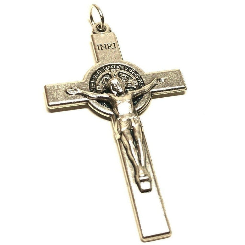 4 Silver Crucifix Cross Pendant Rosary Making Supplies Tertium