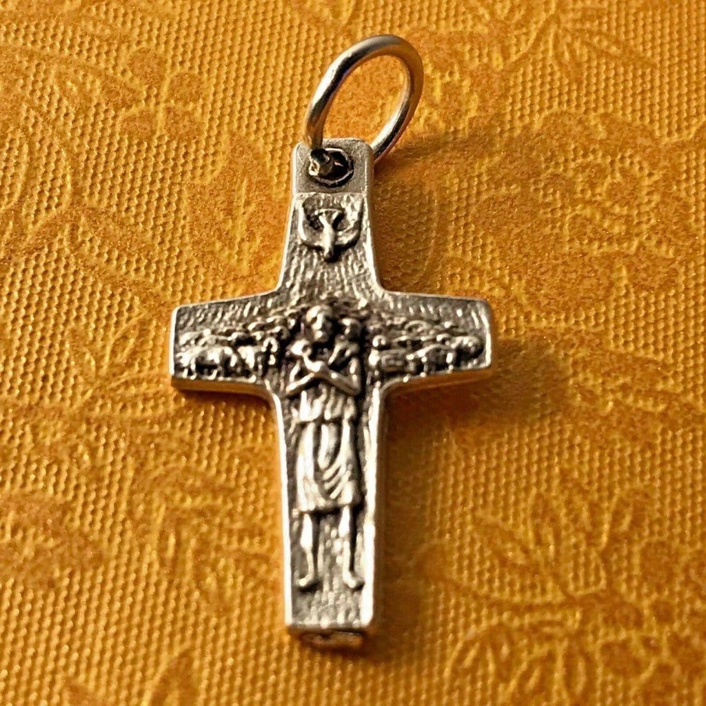 Papal Cross Key chain, Pope Francis Good Shepherd, Metal, 2, Italy