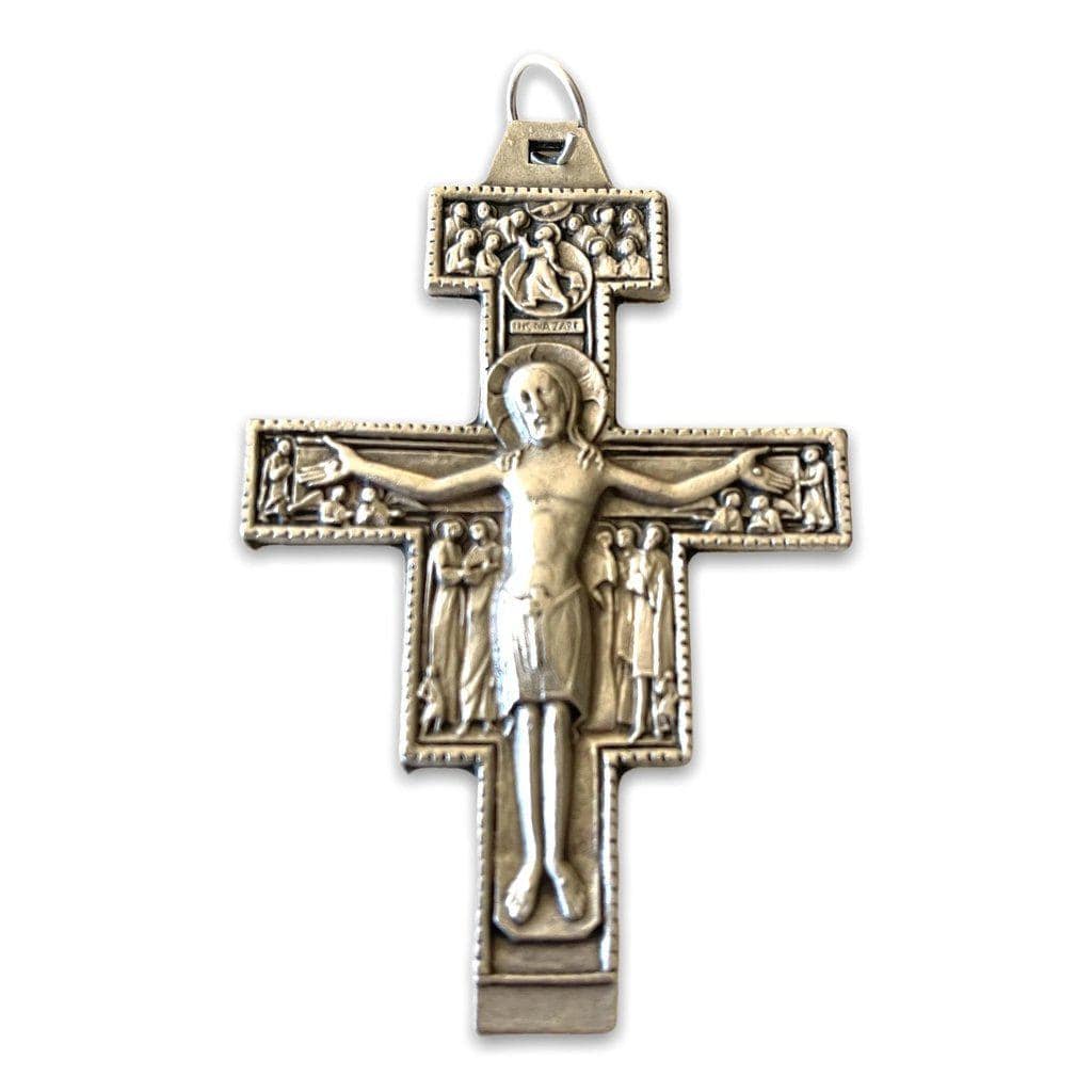 Pectoral St. Damian Crucifix - Blessed By Pope Francis - Very Big 3.5" -Cross-Catholically