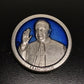Pope Francis car magnet  Blue enamel   Blessed by Pope - Catholically