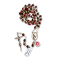 Red Cloisonne Rosary - St.John Paul Ii W/ Ex-Indumentis Relic Medal - Blessed-Catholically