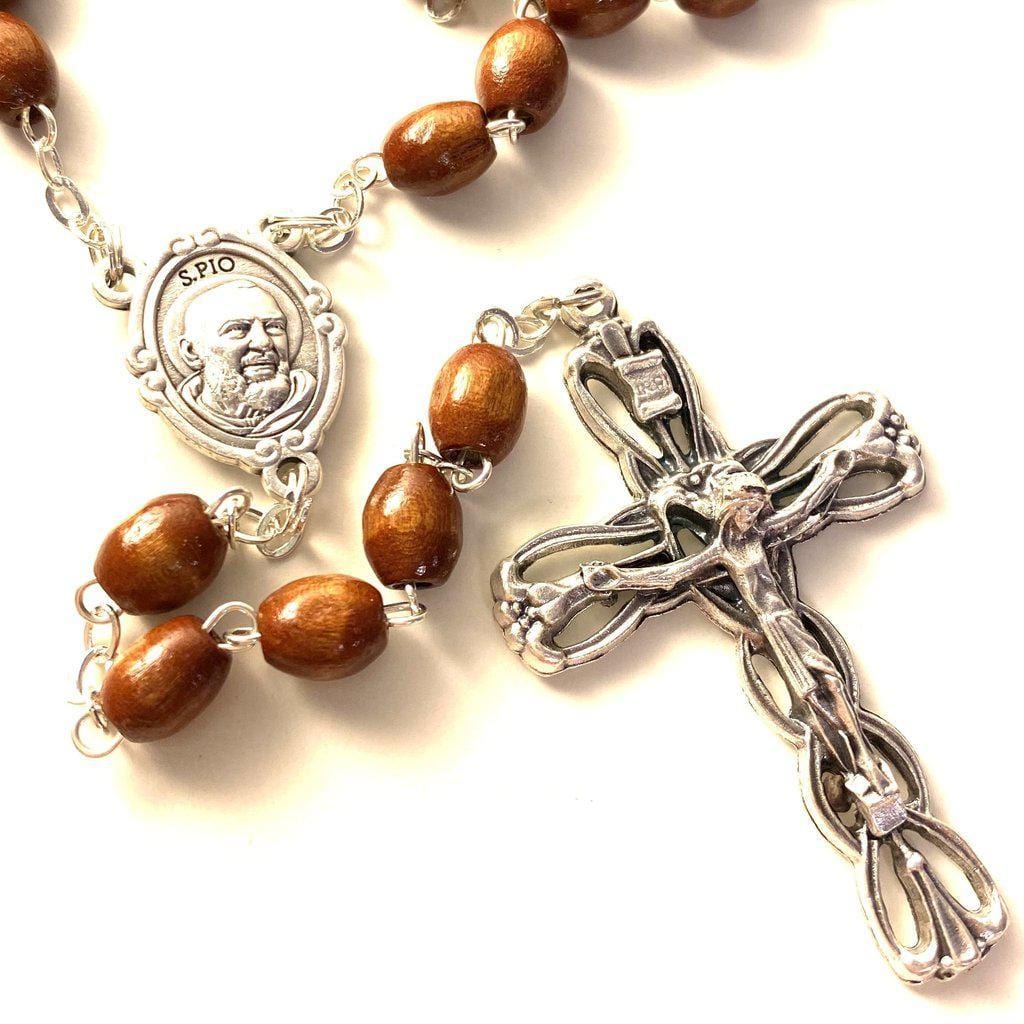 Saint Padre Pio Rosary with Relic Medal - St. Father Pio - Blessed