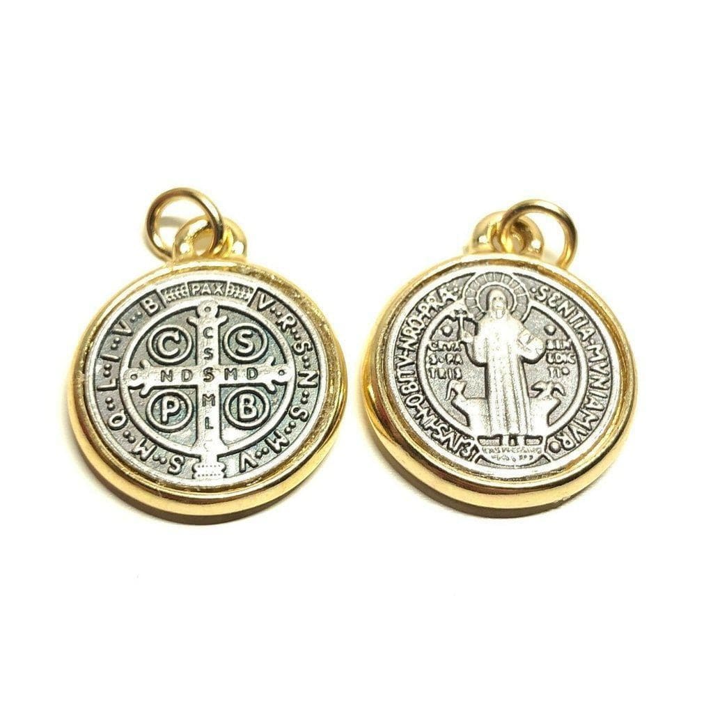 St Benedict 7/8" Dual Color Medal Medal - Catholic Exorcism - Blessed By Pope-Catholically