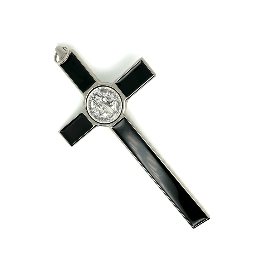 Catholically St Benedict Cross St. Benedict Crucifix - Black 7.5" Home Protection Cross