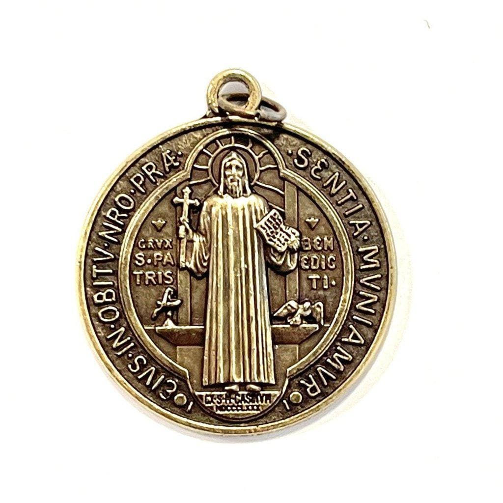 Imán de madera · Medalla San Benito