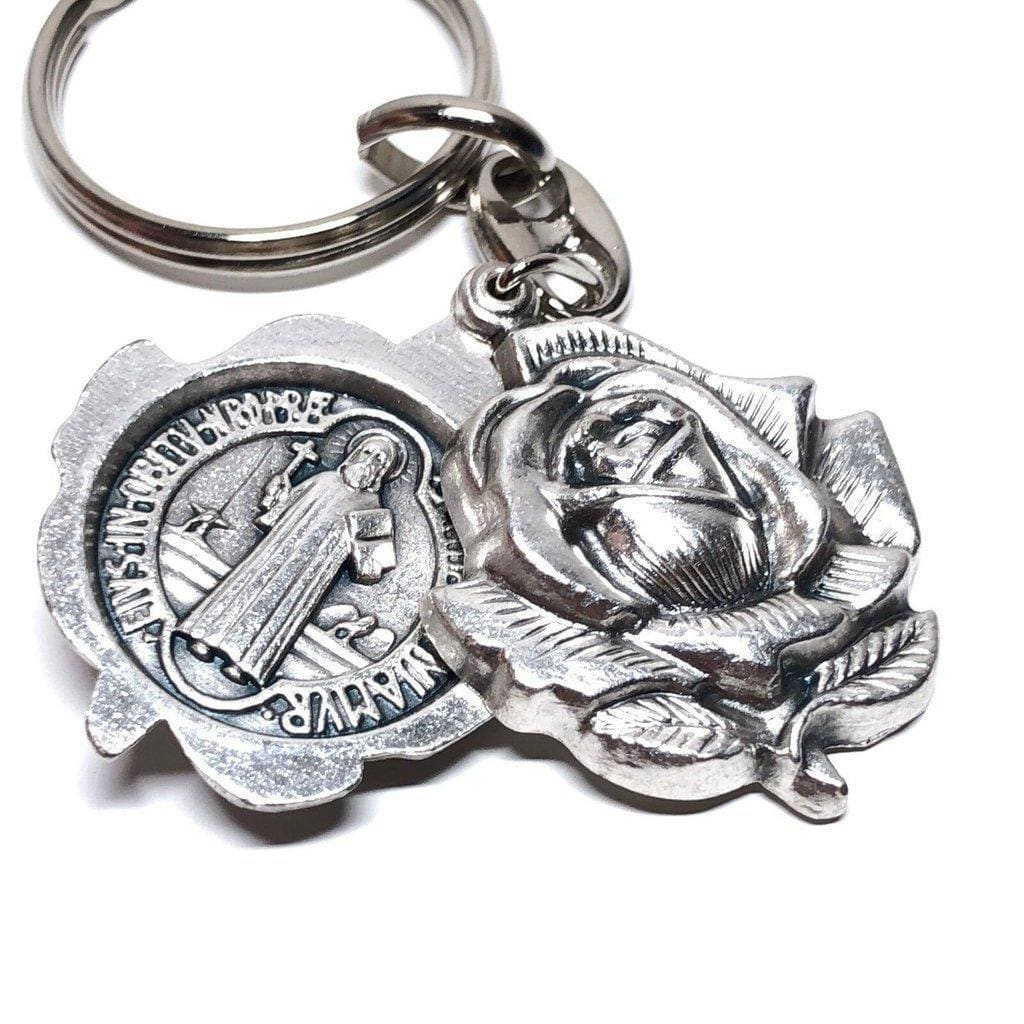 St Benedict Medals Bulk Key Charm in Silver Pewter Tiny