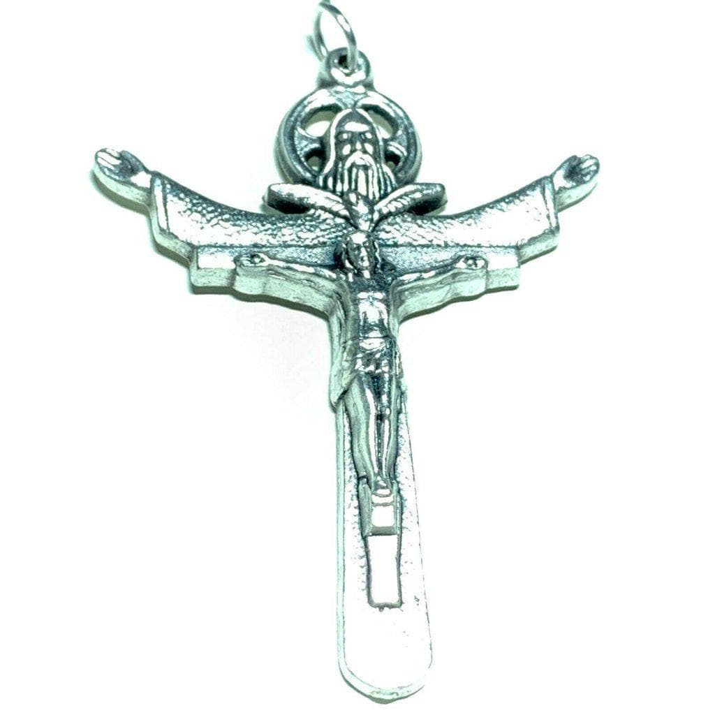 4 Silver Crucifix Cross Pendant Rosary Making Supplies Tertium