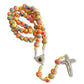 Catholically Rosaries Yellow fimo rosary With Relic of th Holy Ground of Medjugorje Blessed By Pope