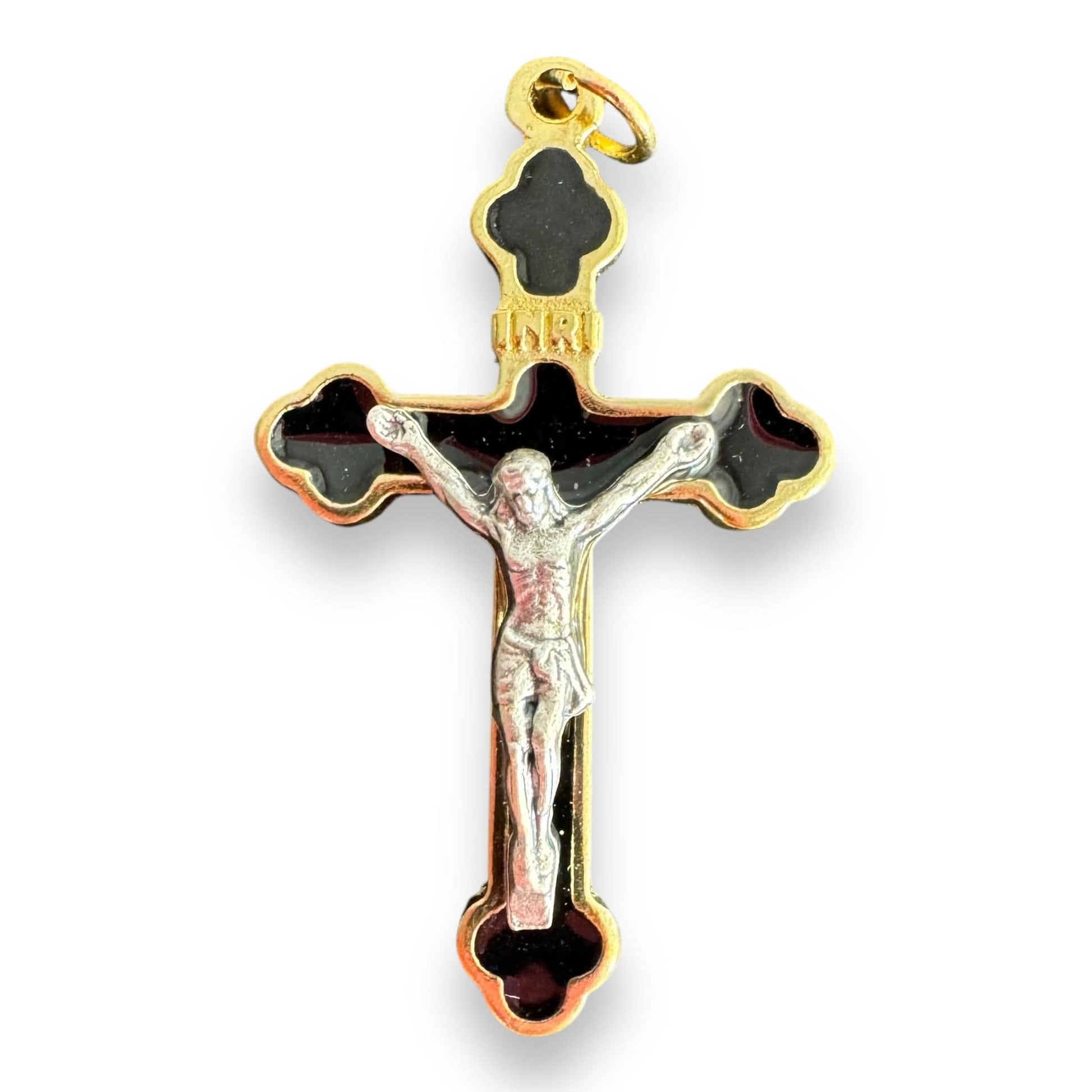 Catholically Cross 1 1/2" Black Budded Pectoral Cross - Blessed By Pope Francis