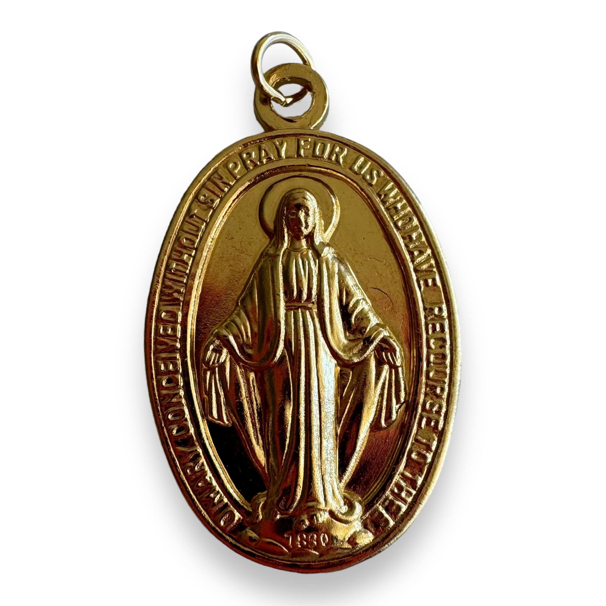 Catholically Medal 1 1/2" Golden Miraculous Medal Pendant - Blessed by Pope