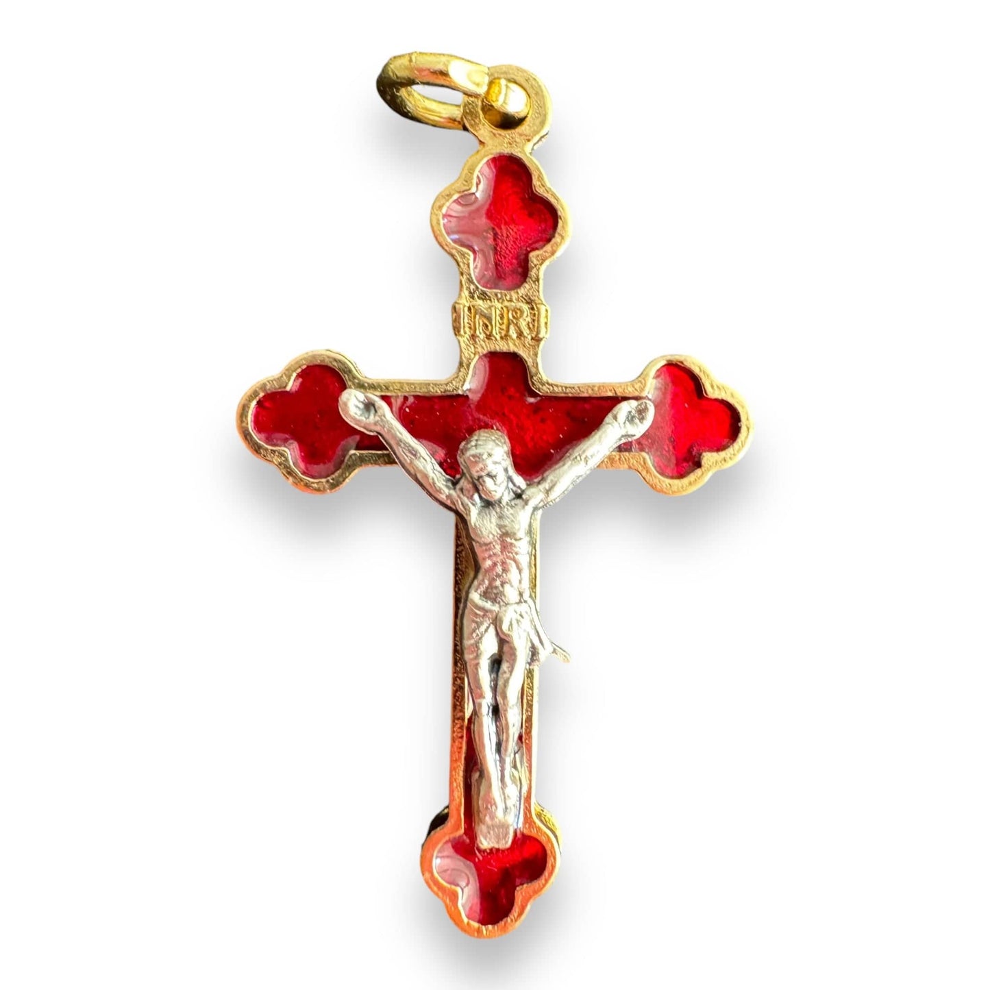 Catholically Crucifix 1 1/2" Red Budded Pectoral Cross - Blessed By Pope Francis