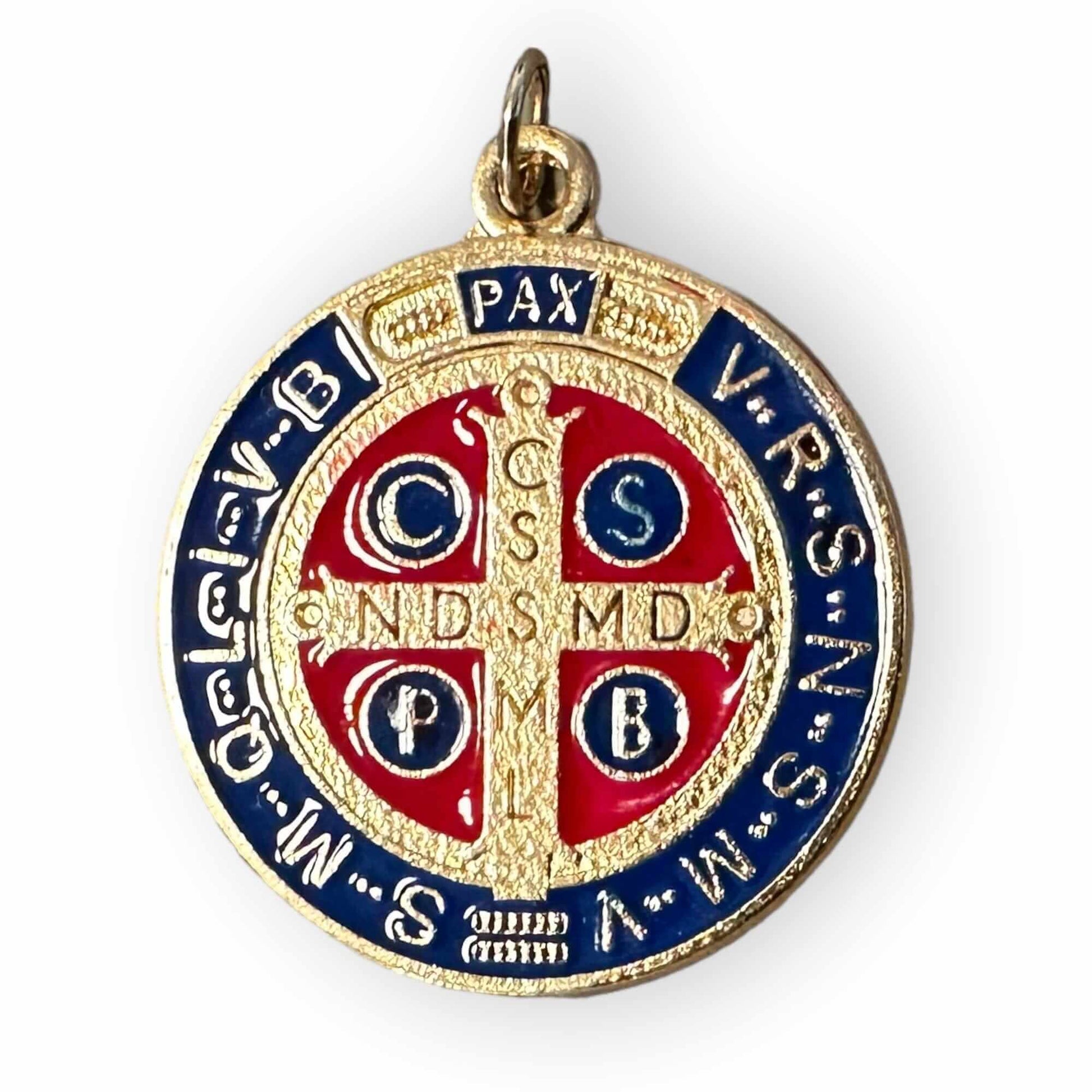 Catholically St Benedict Medal 1 1/4" Saint Benedict Enamelled Brass Medal Catholic Exorcism Blessed By Pope