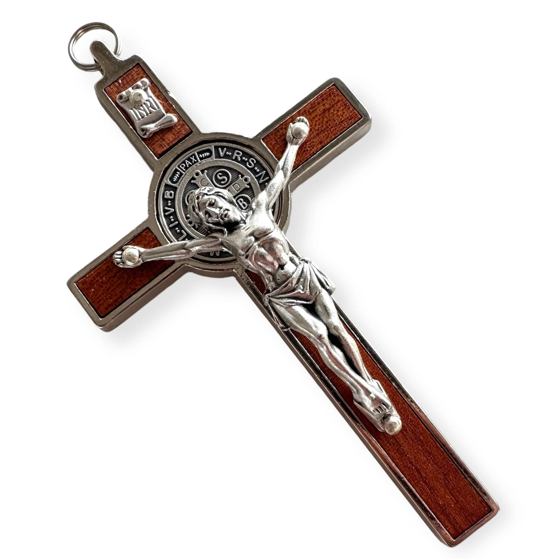 Catholically St Benedict Cross 5" Wooden St. Benedict Wall Crucifix - Exorcism- Cross - Blessed By Pope