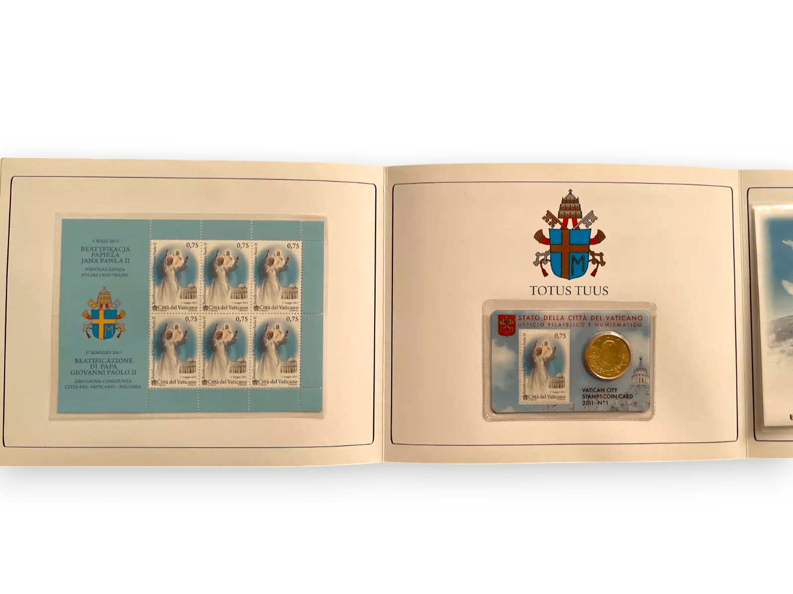 Catholically Collectible Stamps Bl. John Paul II Stamps - Canonizaton - Beatification Folder -Mnh