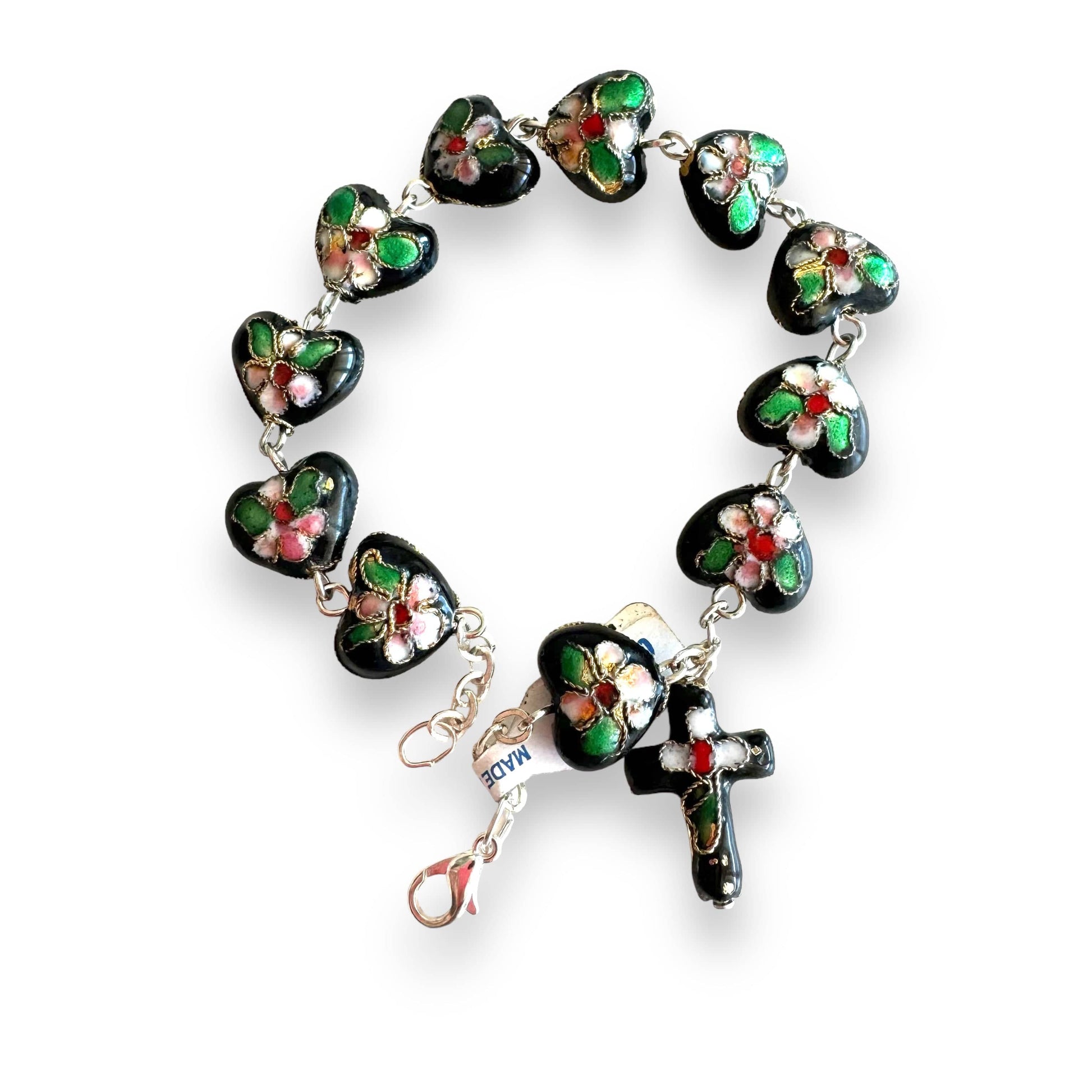 Catholically Bracelet Black Bracelet Cloisonne Rosary  - Blessed By Pope