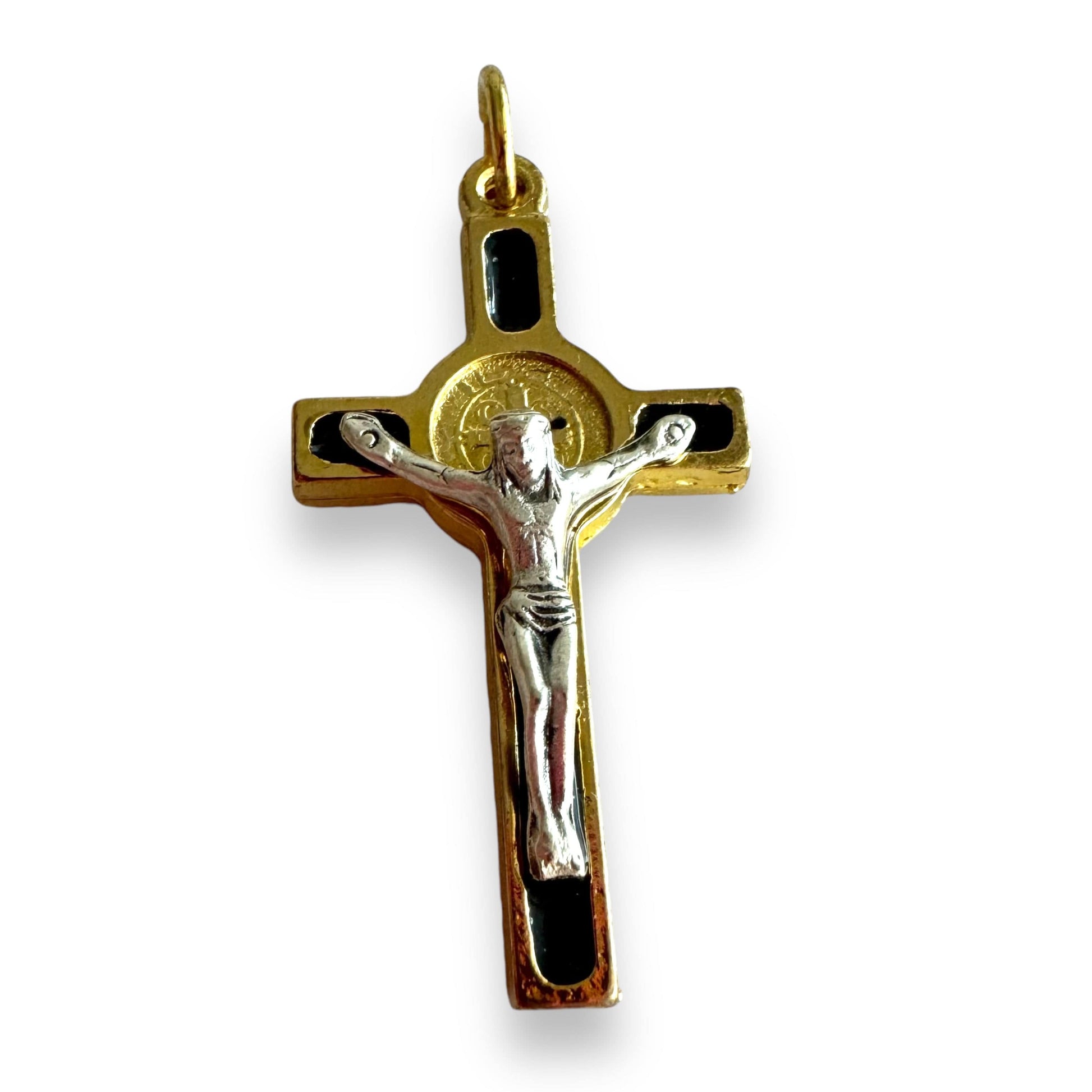 Catholically St Benedict Cross Black Cross St. Benedict - Tiny Pendant - Rosary Parts - Crucifix