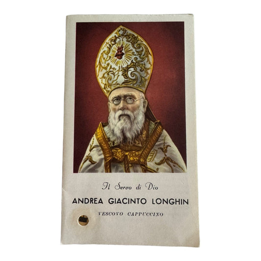 Catholically Holy Card Blessed Andrea Giacinto Longhin - Capuchins - Relic Card