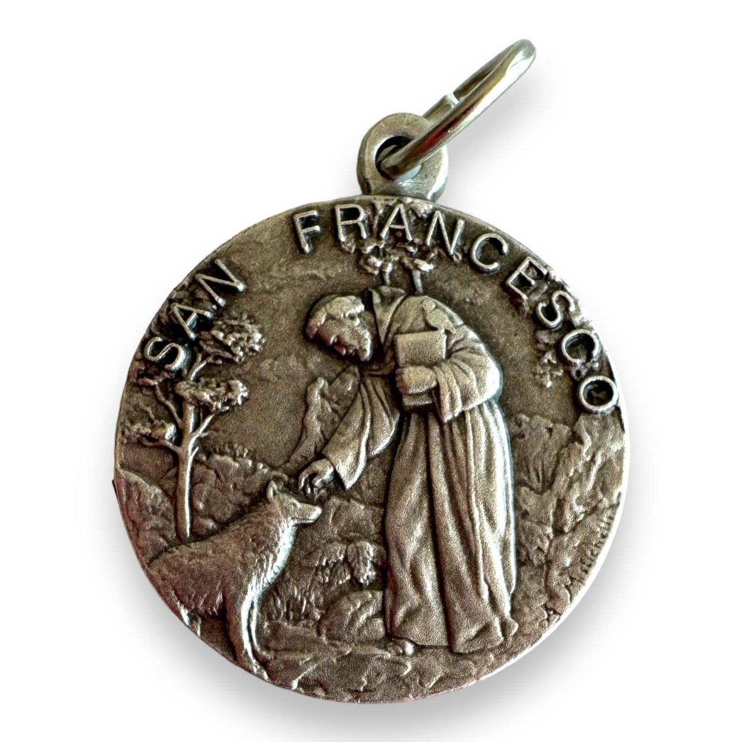 Catholically Medal Blessed By Pope - St. Francis & Wolf Franciscan Medal - Franciscan Pendant Charm