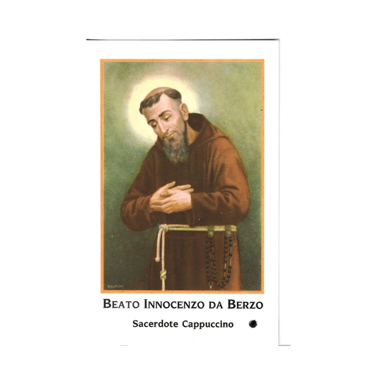 Catholically Holy Card Blessed Innocenzo da Berzo Holy Card with relic ex-indumentis