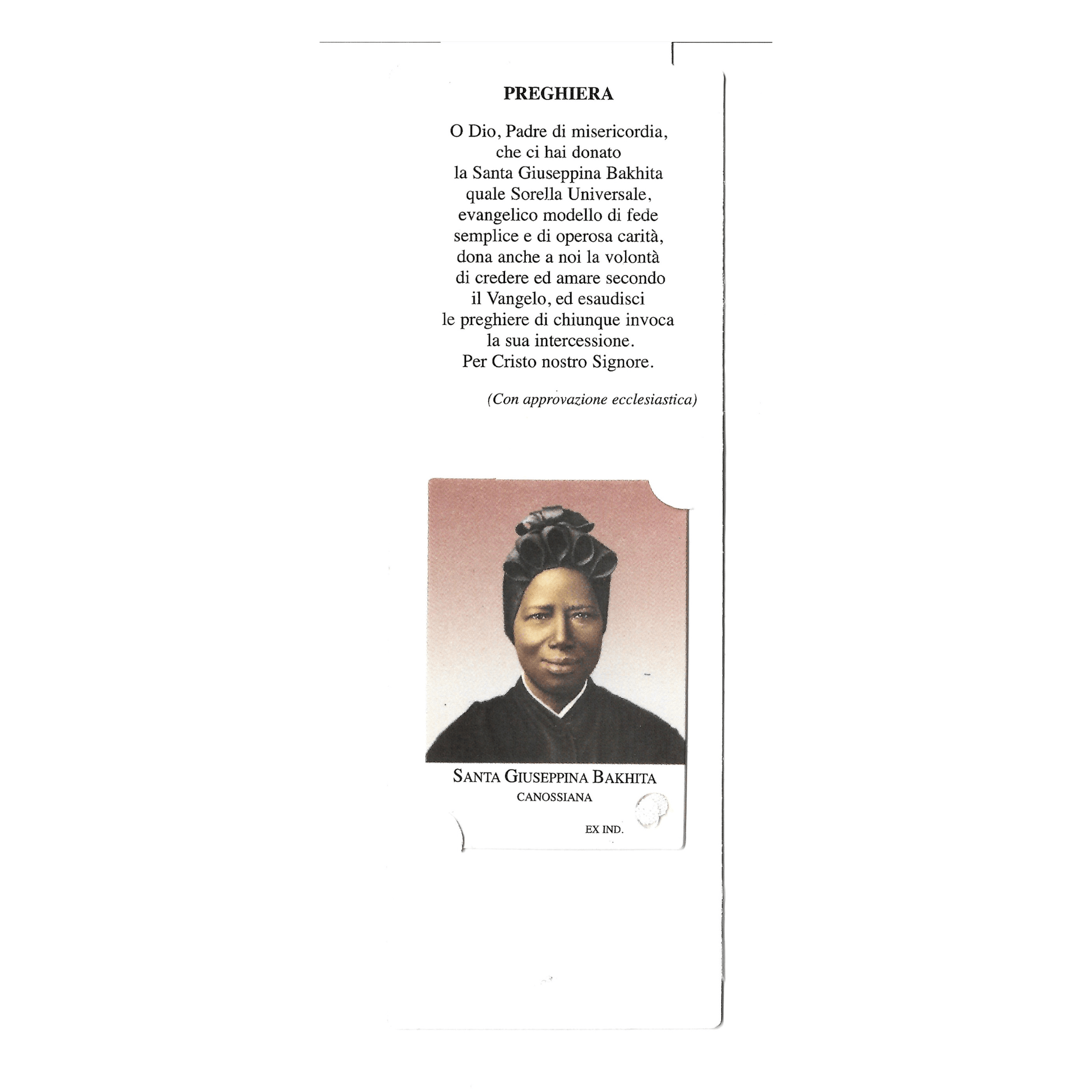 Catholically Holy Card Blessed Josephine Bakhita Vintage Prayer Card - ex-indumentis Relic Card