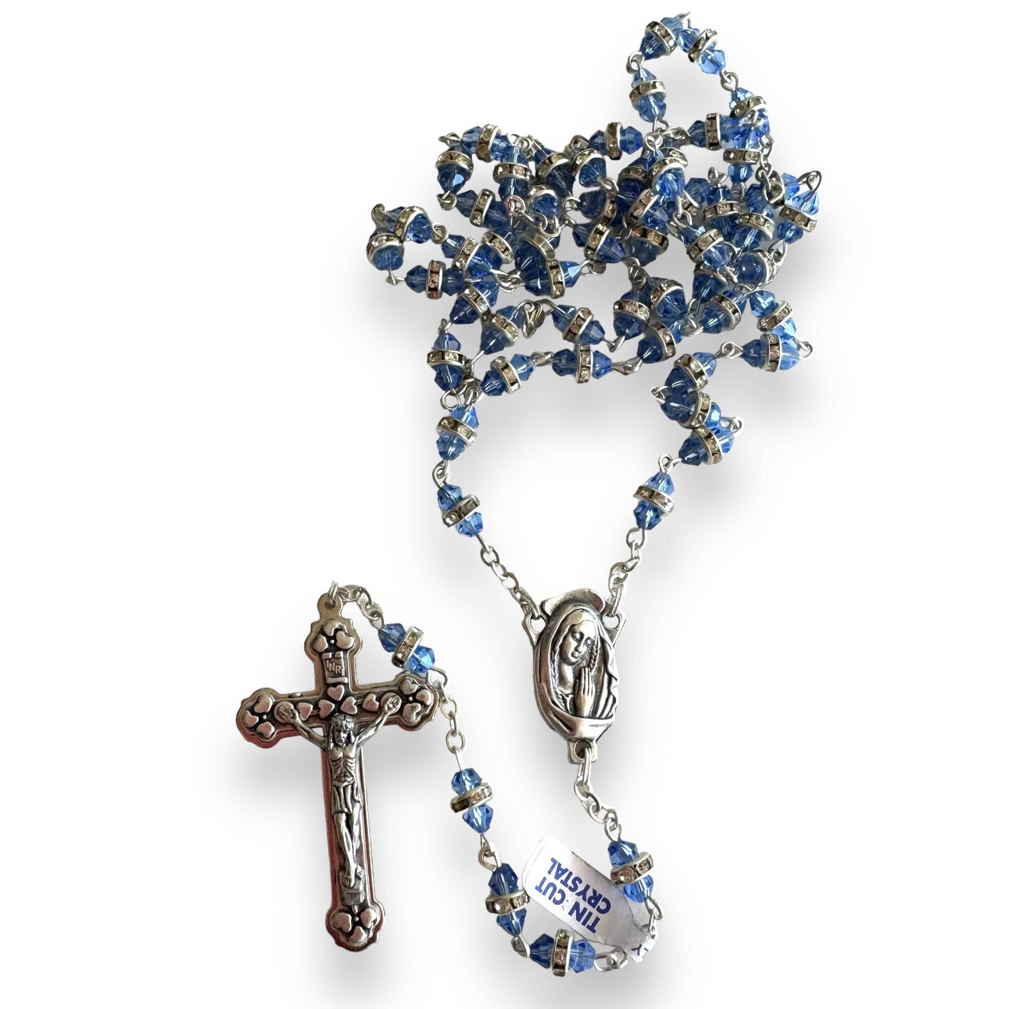 Catholically Rosaries Blessed Virgin Mary - Shiny Crystal Rosary - Rhinestone - Blessed By Pope