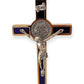 Catholically St Benedict Cross Blue 4.5" Saint St. Benedict Wall Crucifix - Exorcism Cross - Blessed By Pope