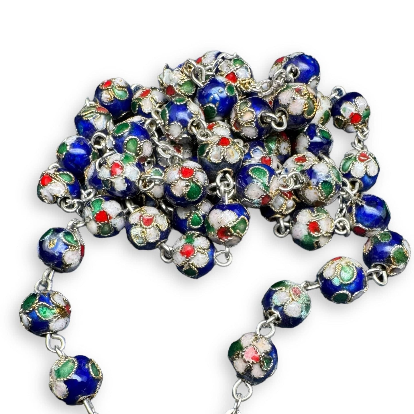 Catholically Rosaries Blue Cloisonne Rosary Blessed By Pope - Prayer Beads