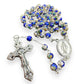 Catholically Rosaries Blue Cloisonne Rosary Small Beads - Catholic - Blessed By Pope  w/ Parchment