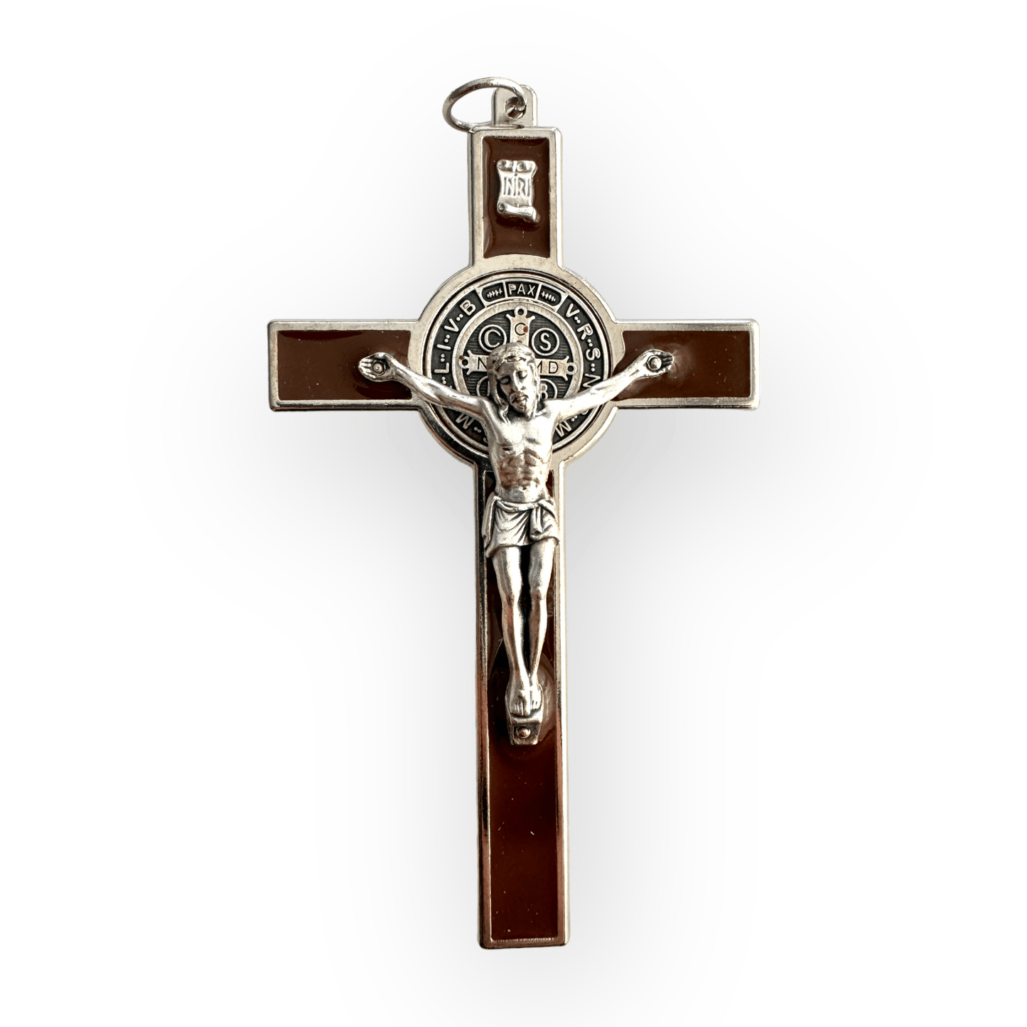 Catholically St Benedict Cross Brown 4 1/2" St. Benedict Crucifix - Exorcism Cross  - Blessed - San Benito Cruz
