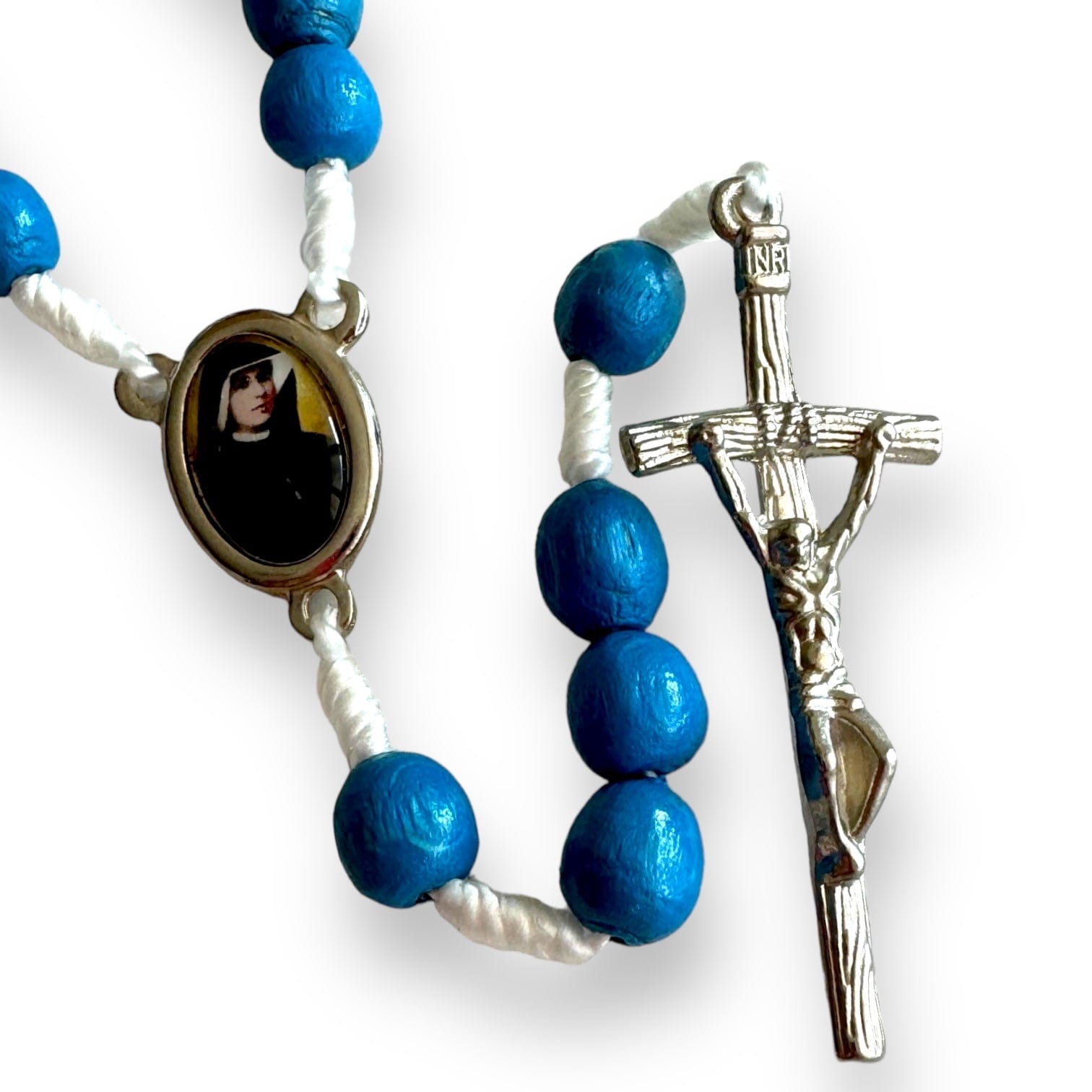 Catholically Relic Rosary Chaplet with St. Faustina relic medal - Divine Mercy Rosary