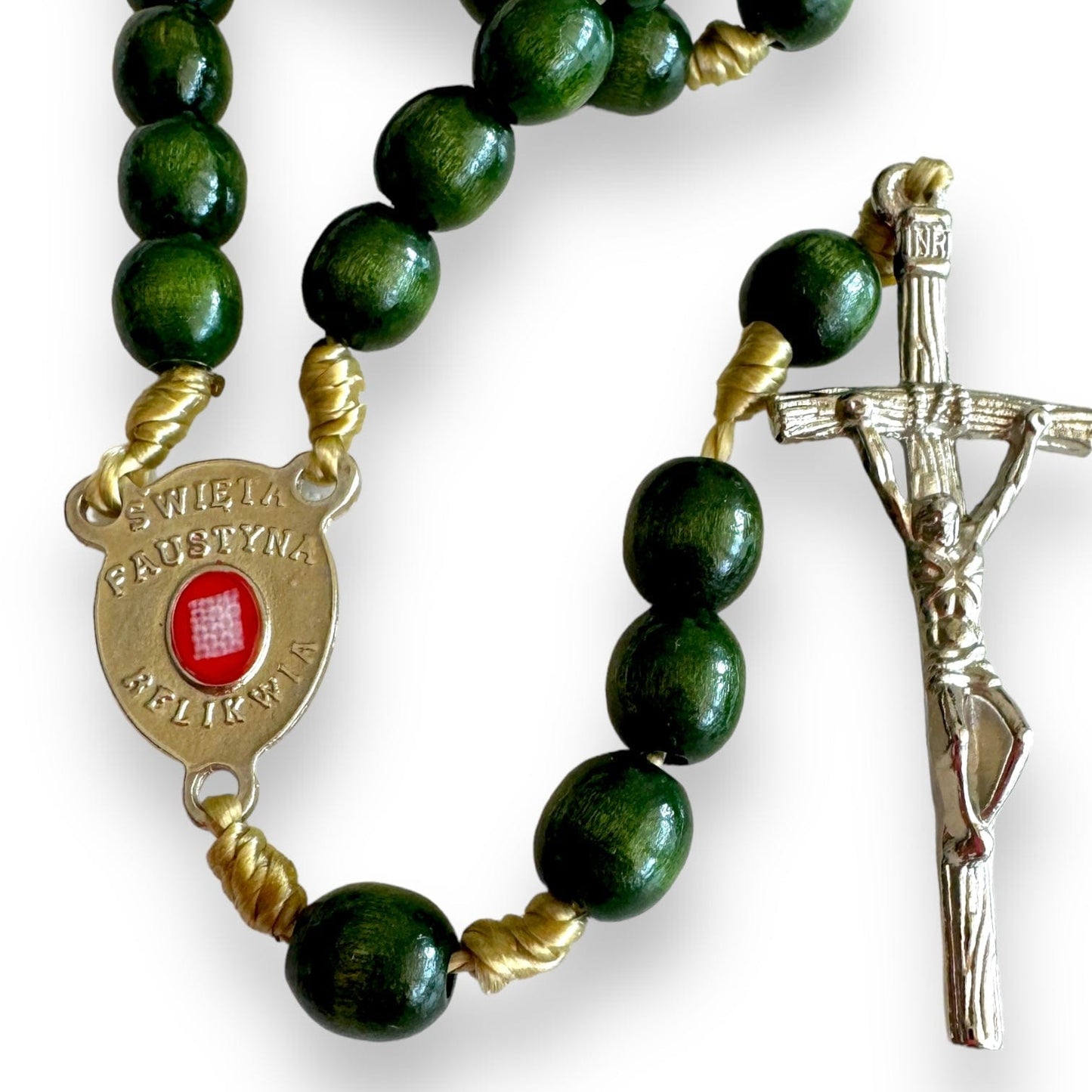 Catholically Relic Rosary Chaplet with St. Faustina relic medal - Divine Mercy Rosary