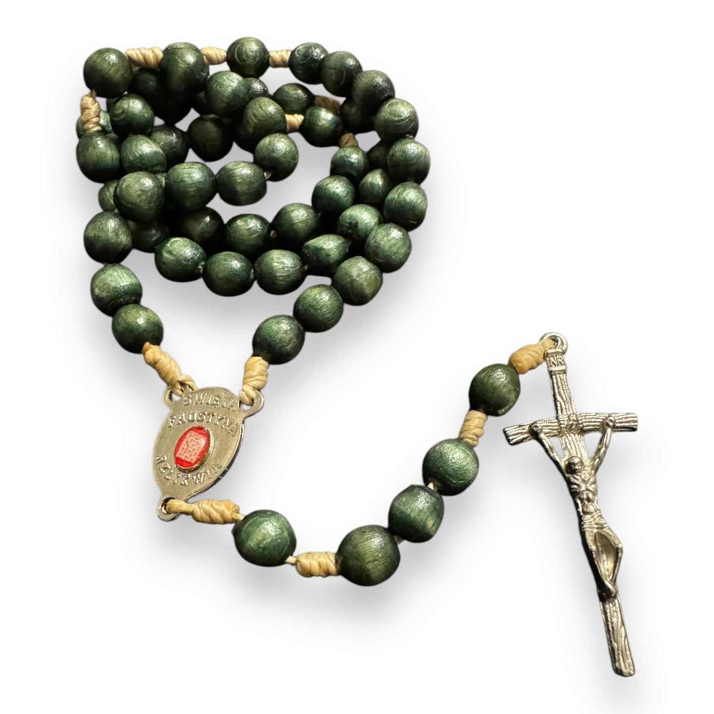 Catholically Relic Rosary Chaplet with St. Faustina relic medal - Divine Mercy Rosary