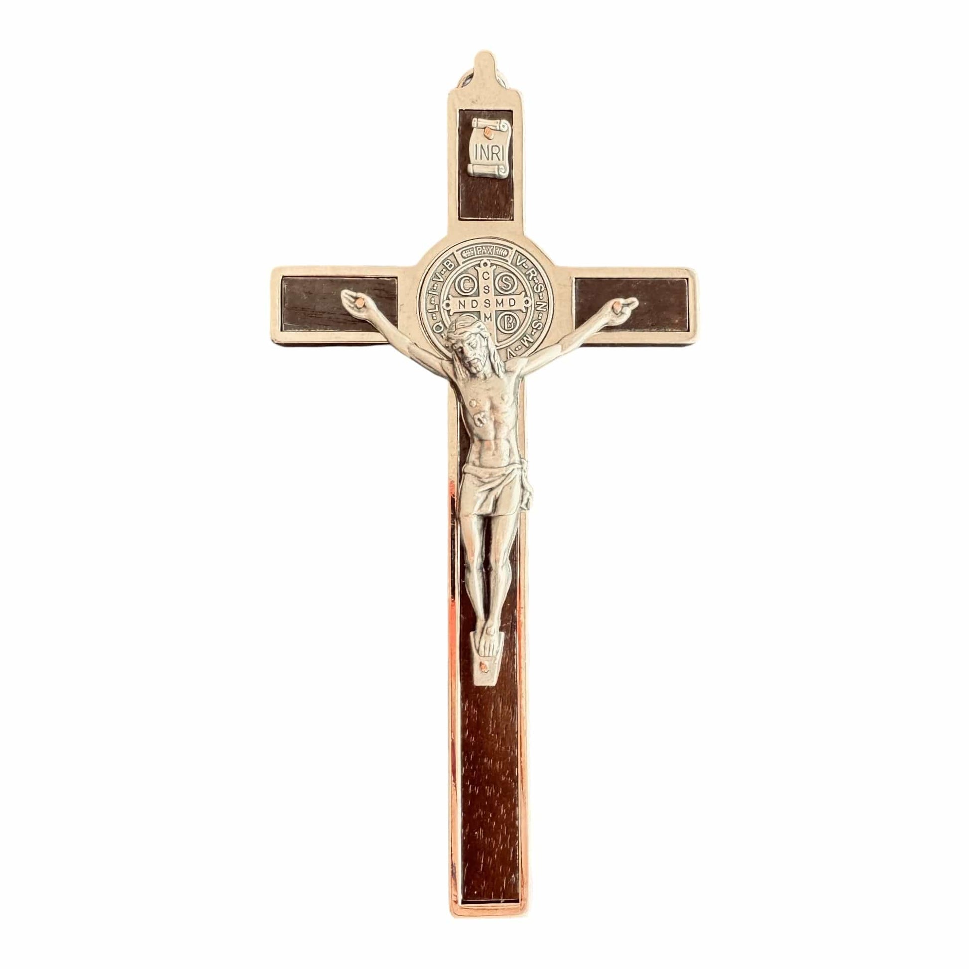 Catholically St Benedict Cross Dark Wood 6" St. Benedict Cross Crucifix -Exorcism cross -Blessed -San Benito