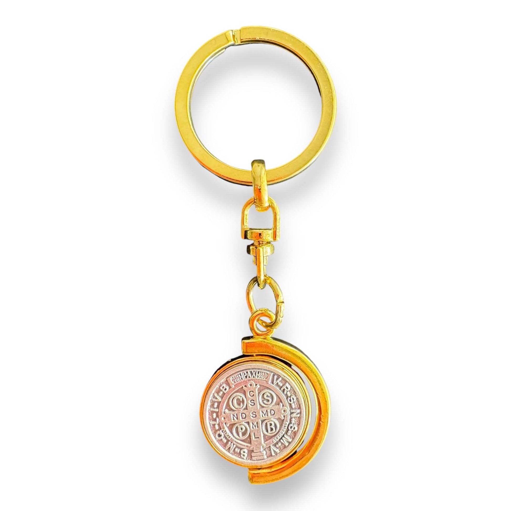 Catholically Keyring Dual Color Key Chain - St. Saint Benedict Key Ring Medallion Exorcism Blessed