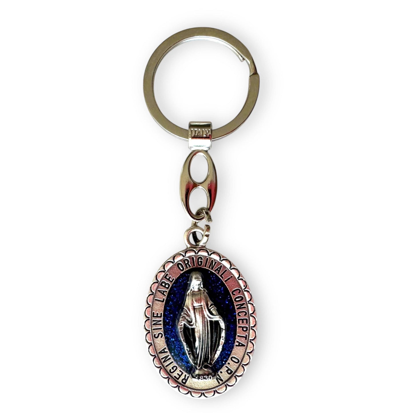 Catholically Keyring Glittery Miraculous Medal | Catholic | Key Ring | Keychain | Blessed By Pope