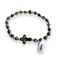 Catholically Bracelet Green Stretch Cloisonne Bracelet - Blessed By Pope - Religious Jewelery