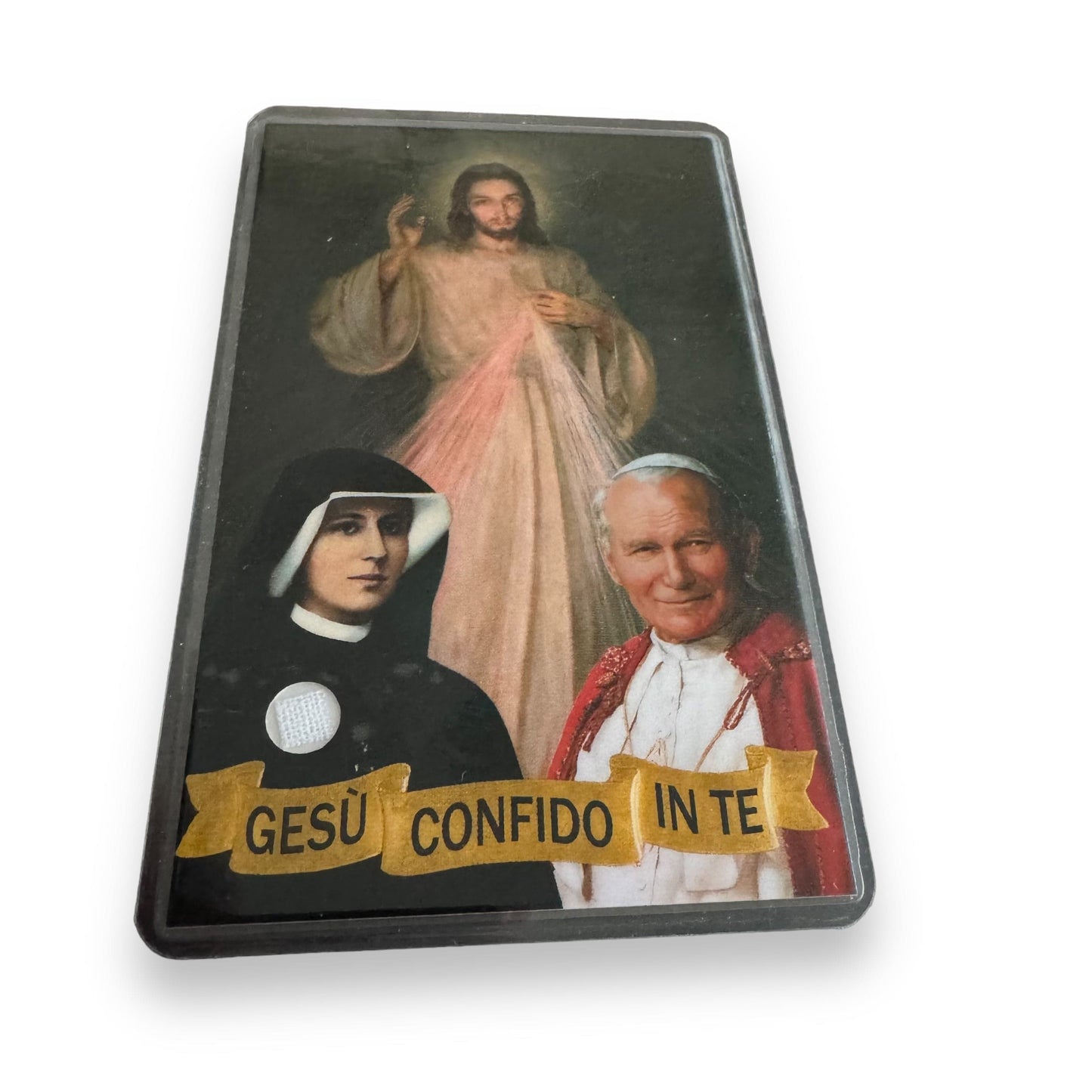 Catholically Holy Card Italian Holy Card with Relic : St. Faustina Kowalska