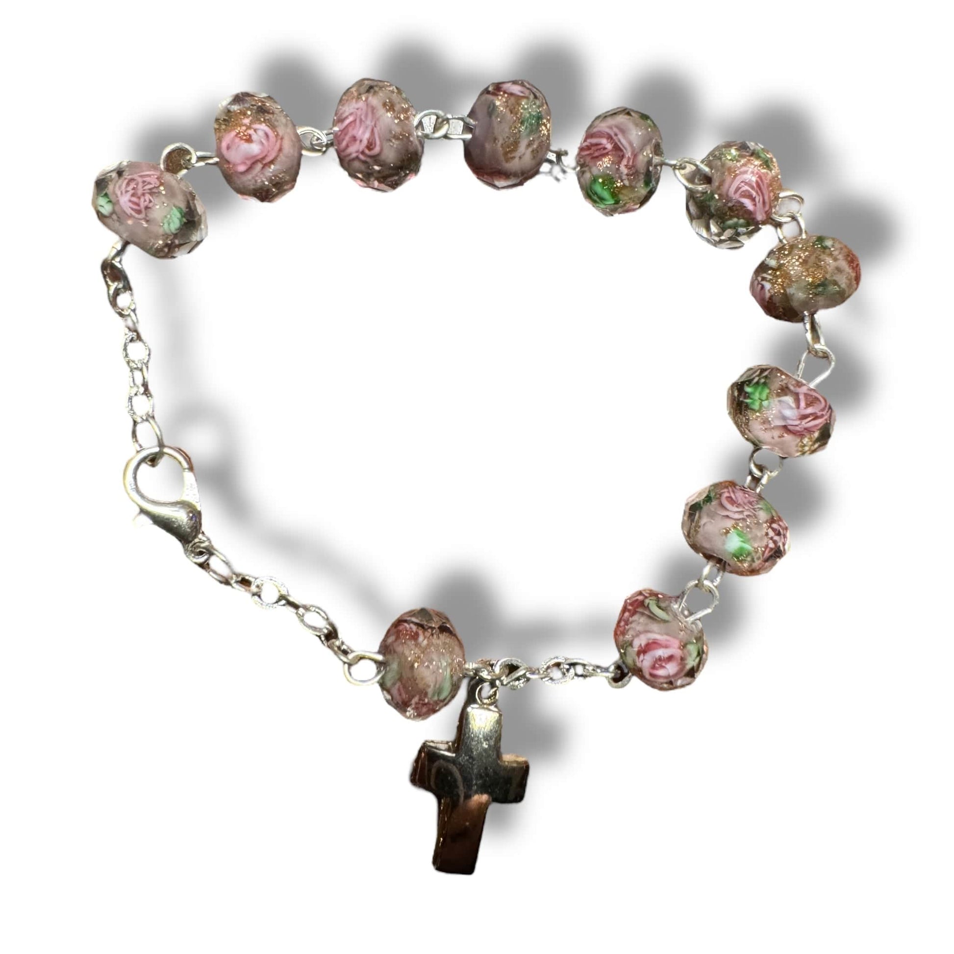 Catholically Bracelet Italian Venetian Glass Murrina 10 beads Bracelet Blessed By Pope Francis