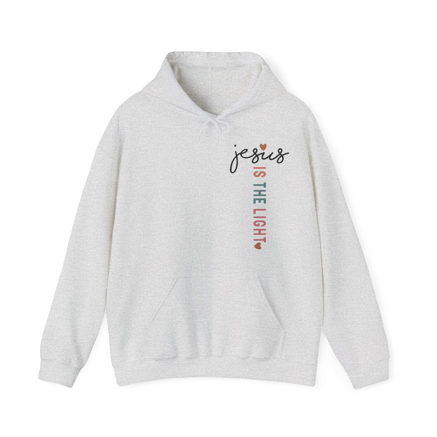 Printify Hoodie Ash / S Jesus is the Light Unisex Hooded Sweatshirt - Faith & Comfort