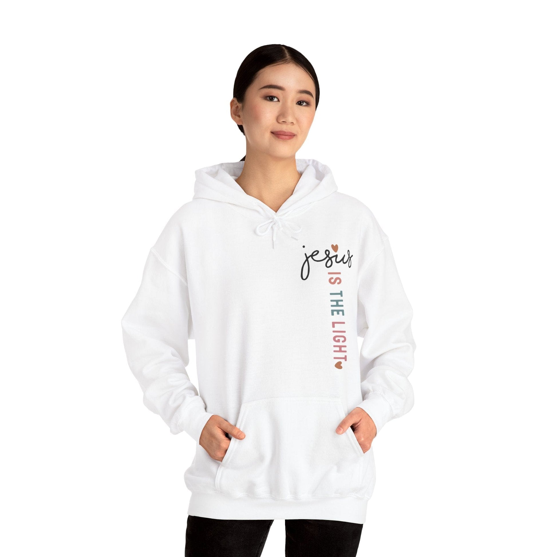 Printify Hoodie Jesus is the Light Unisex Hooded Sweatshirt - Faith & Comfort