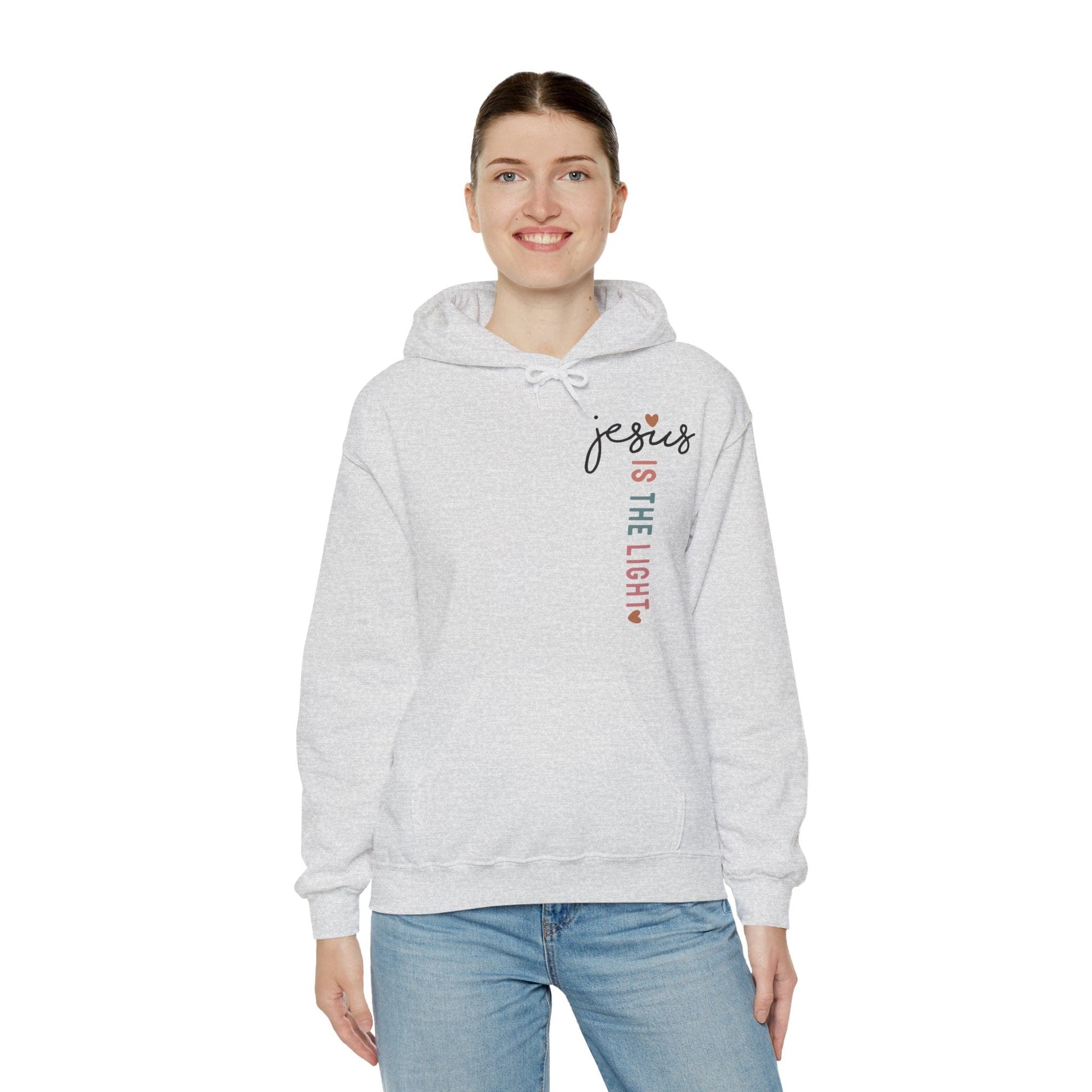 Printify Hoodie Jesus is the Light Unisex Hooded Sweatshirt - Faith & Comfort