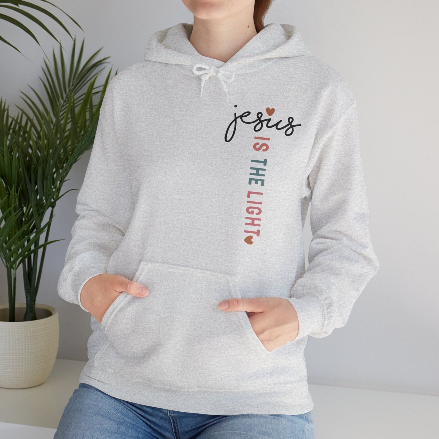 Printify Hoodie Jesus is the Light Unisex Hooded Sweatshirt - Faith & Comfort