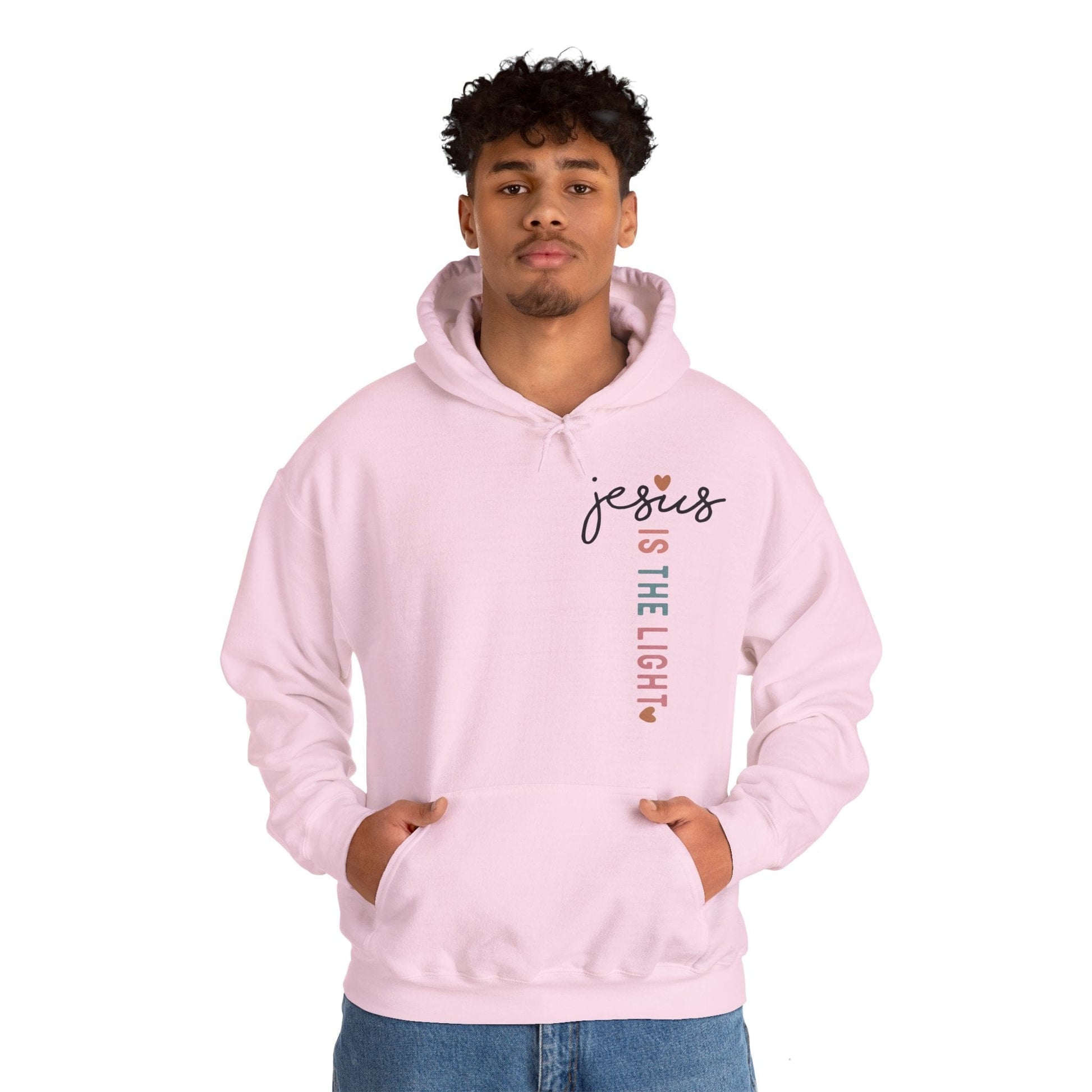 Printify Hoodie Jesus is the Light Unisex Hooded Sweatshirt - Faith & Comfort