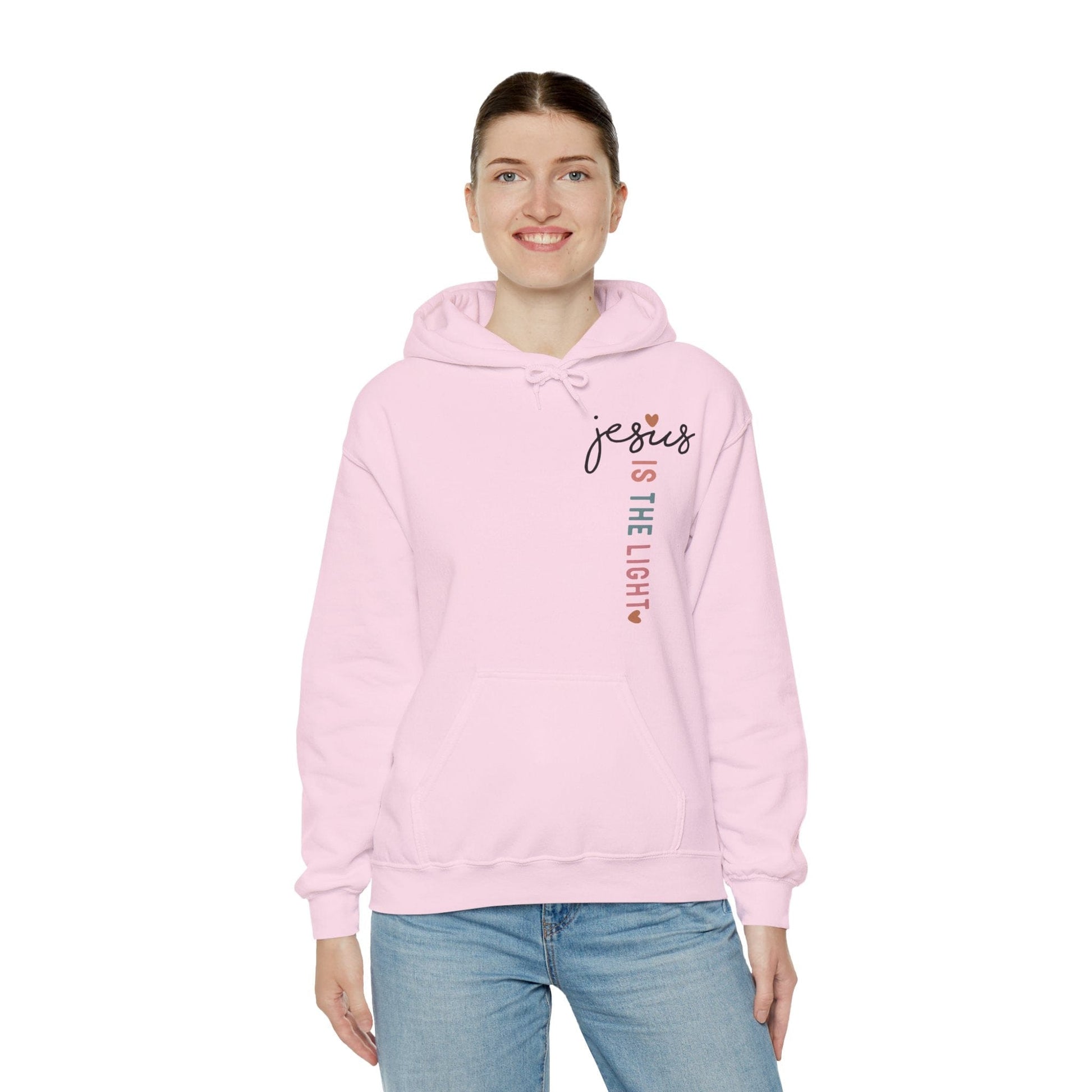 Printify Hoodie Jesus is the Light Unisex Hooded Sweatshirt - Faith & Comfort