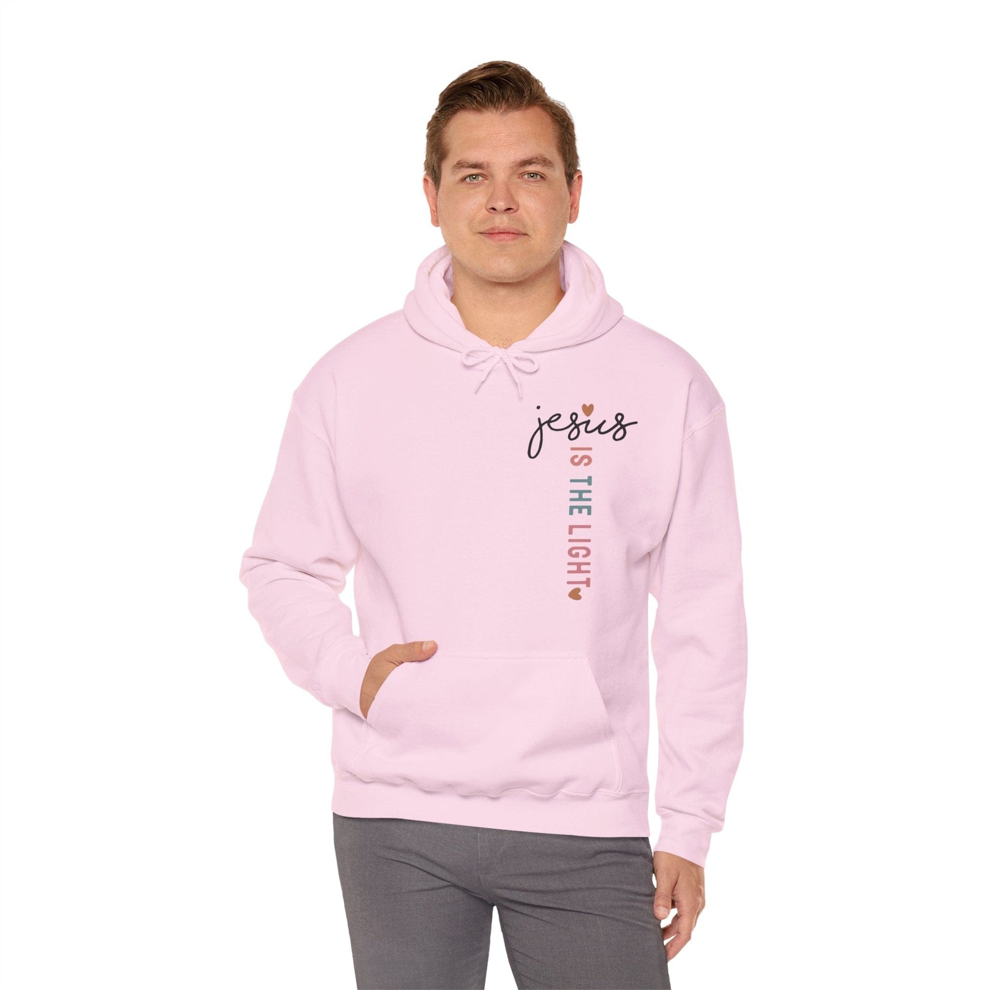 Printify Hoodie Jesus is the Light Unisex Hooded Sweatshirt - Faith & Comfort