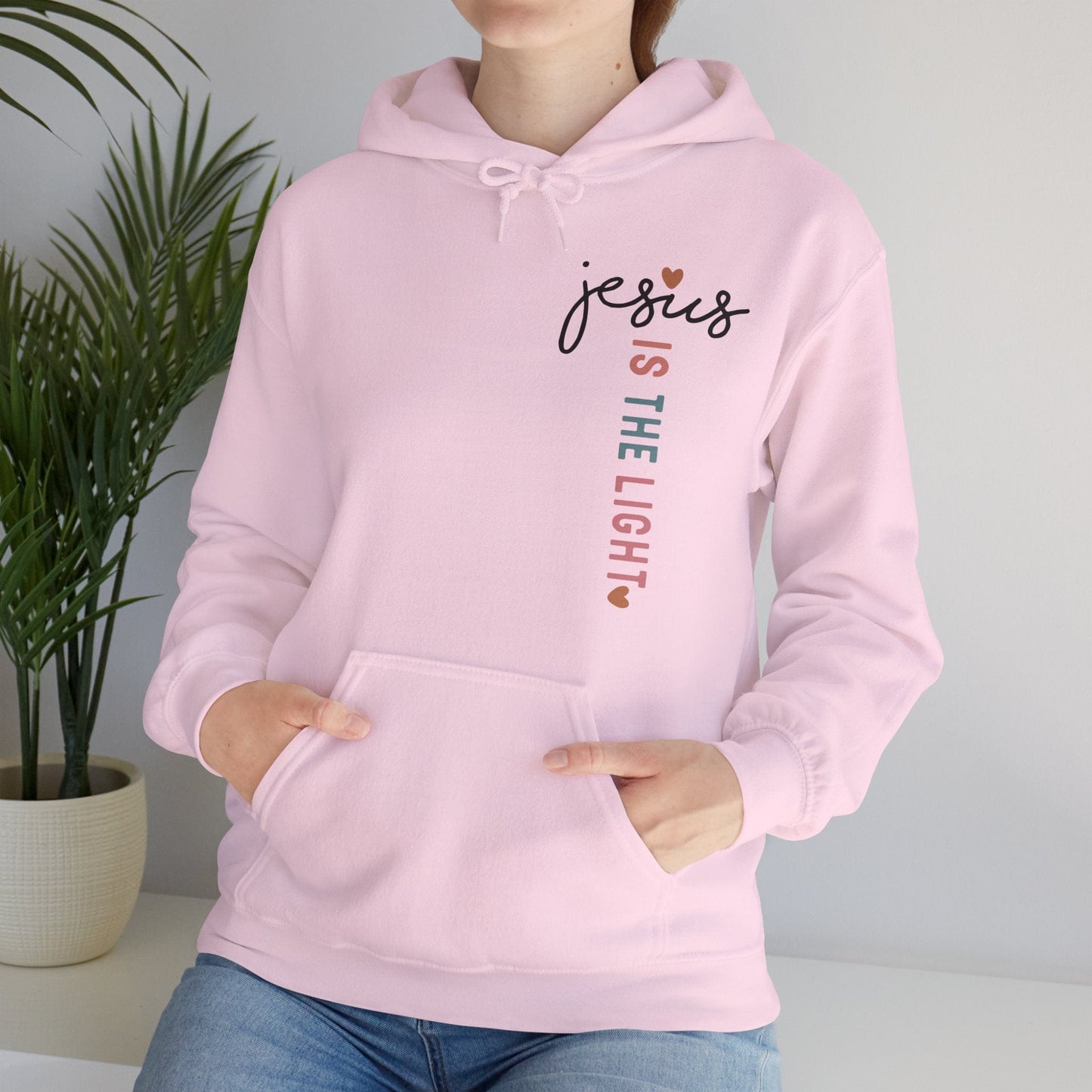 Printify Hoodie Jesus is the Light Unisex Hooded Sweatshirt - Faith & Comfort