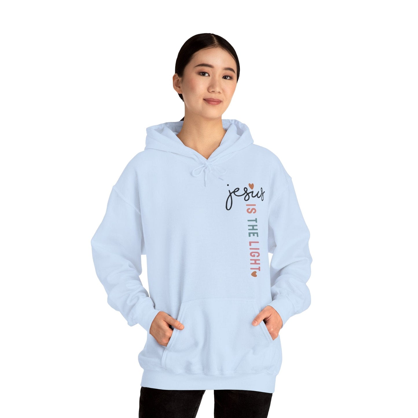 Printify Hoodie Jesus is the Light Unisex Hooded Sweatshirt - Faith & Comfort