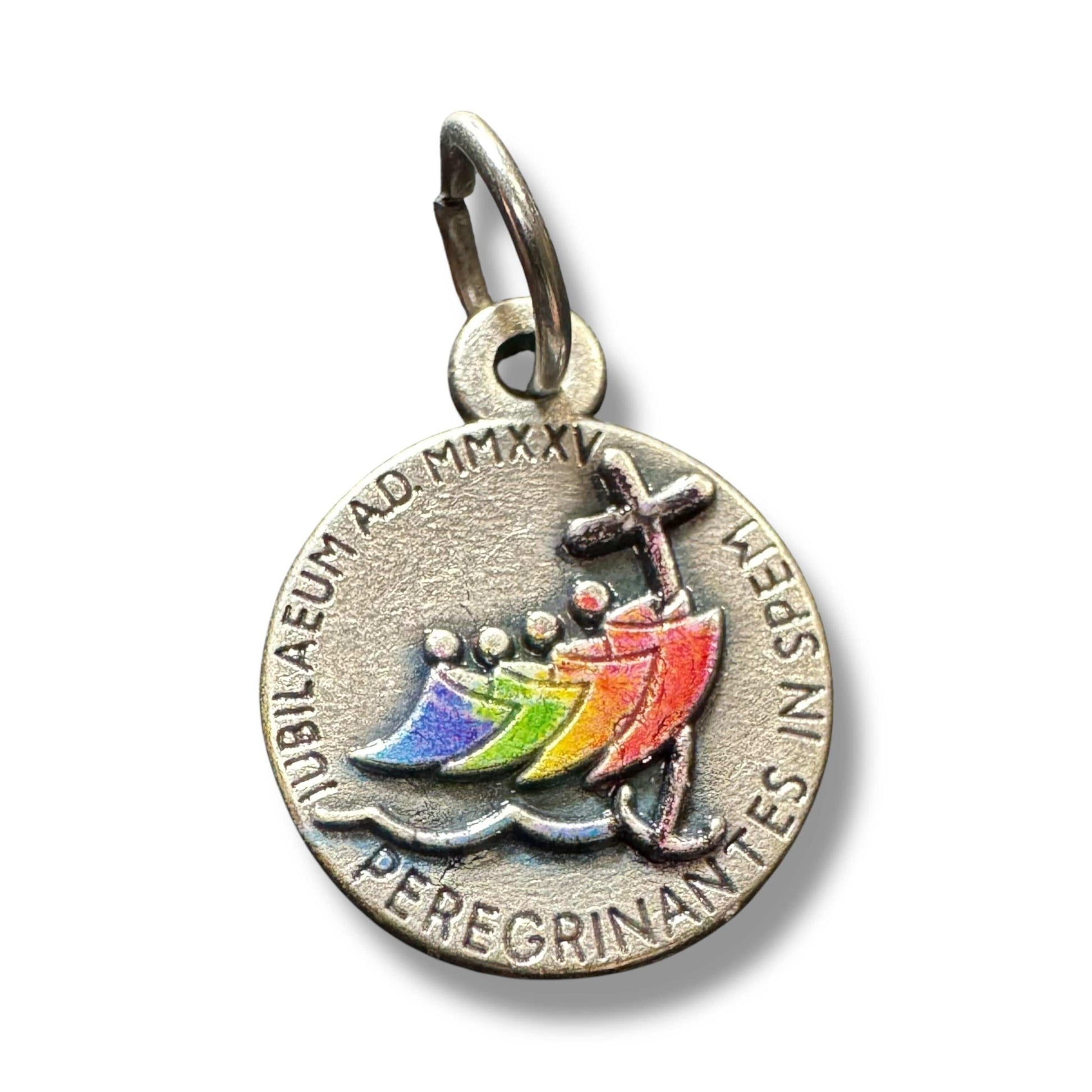 Catholically Medal Jubilee 2025 – Silver-Tone Commemorative Pendant - Pilgrims of Hope Medal -Tiny 1/4"