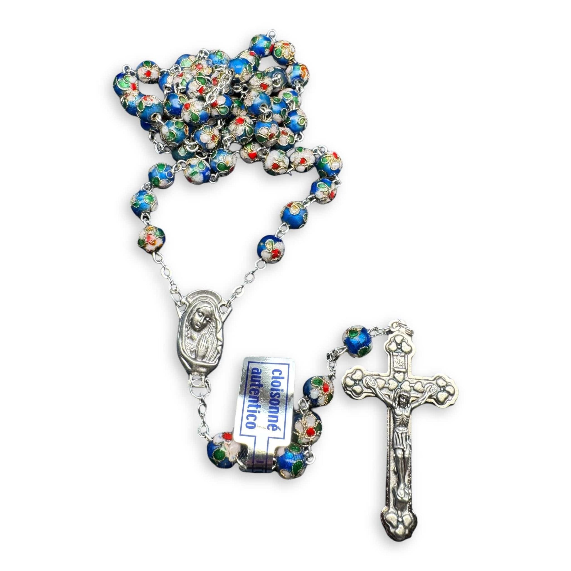 Catholically Rosaries Light Blue Cloisonne Rosary  - Prayer Beads