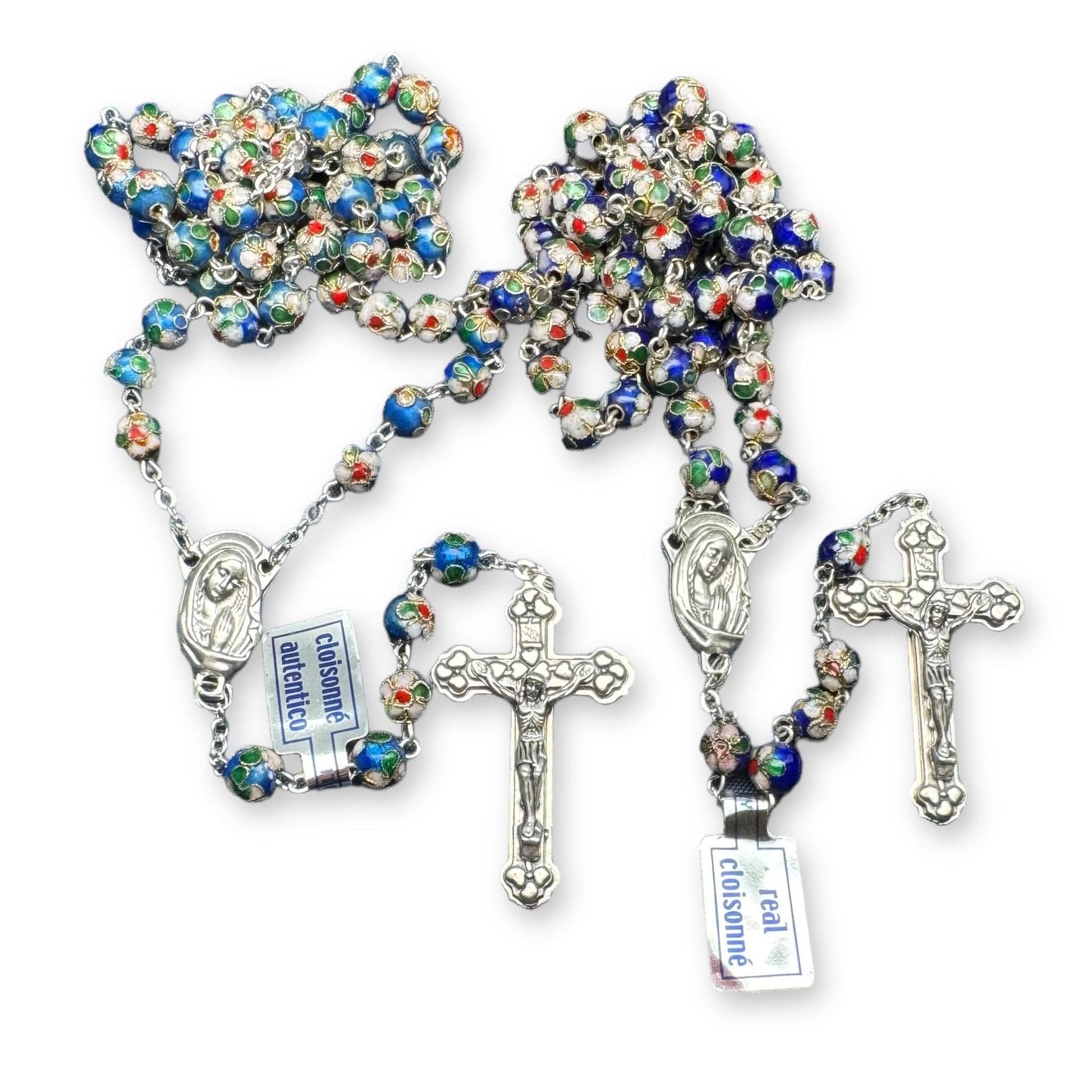 Catholically Rosaries Light Blue Cloisonne Rosary  - Prayer Beads